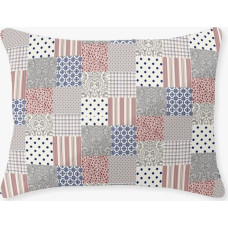 Kokvilnas spilvendrāna 50x60 pelēka sarkana tumši zila polka punktiņi 1543N Classic