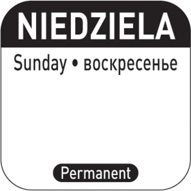 Hendi Pārtikas drošības uzlīmes atkārtoti lietojamiem traukiem Niedziela PL RU EN 1000 gab.850138