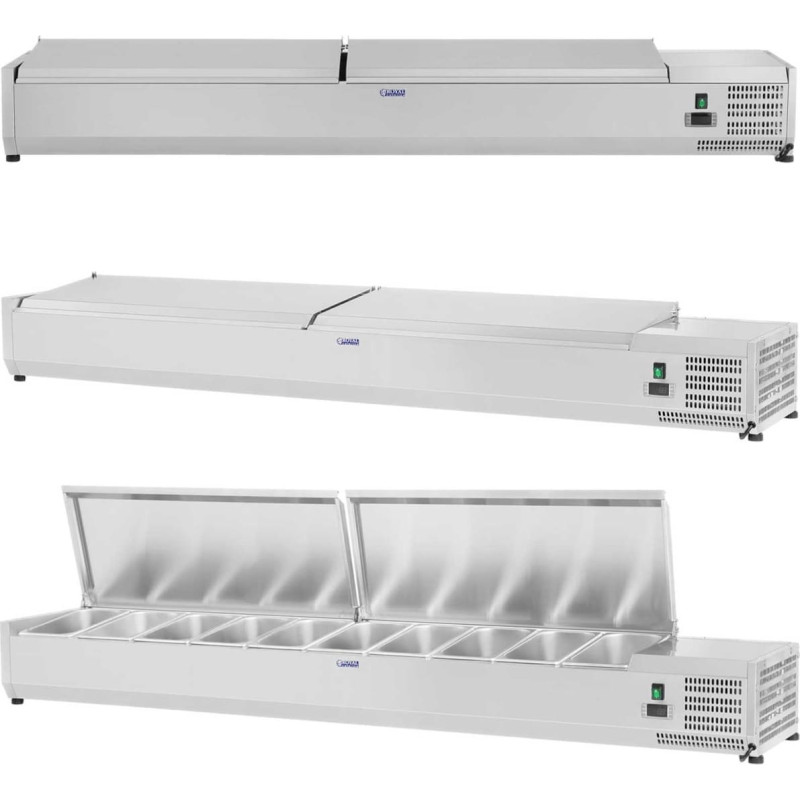 Royal Catering Dzesē&scaron;anas virsma ar tērauda vāku 10x GN1/4 200cm