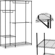 Royal Catering Stiepļu statīvs drēbēm garderobes skapim 4 plaukti 3 pakaramie 120 x 45 x 179,5 cm līdz 270 kg