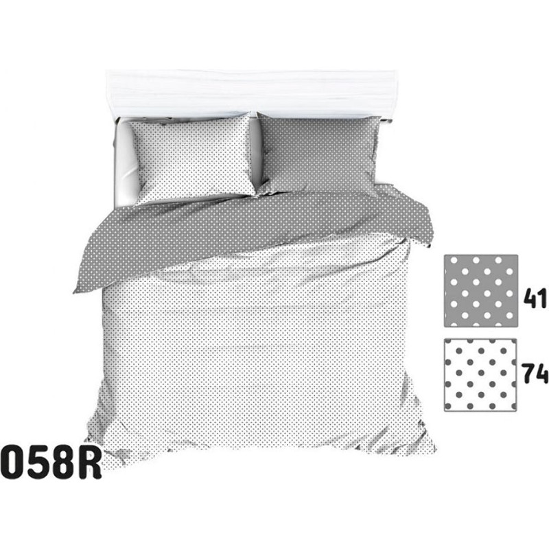 Kokvilnas spilvendrāna 40x40 R058 balti pelēki punktiņi 41N 74N