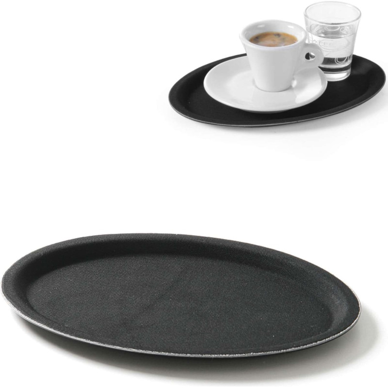 Hendi Pretslīdo&scaron;s ovāls viesmīļa paplāte 16x23cm - melna