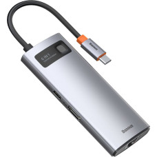 Baseus Daudzfunkcionāls HUB 6in1 USB USB-C PD HDMI 3x USB 3.2 RJ45 pelēks