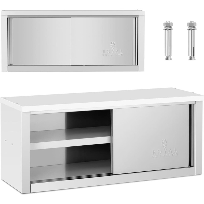 Royal Catering Ēdinā&scaron;anas sienas skapis ar bīdāmām durvīm TĒRAUDS 130 kg 120 x 40 x 50 cm