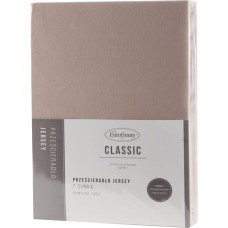 Džersija palags 3 ar elastīgo joslu 160x200 bēšs augstajam matracim 30 cm 140 g/m2