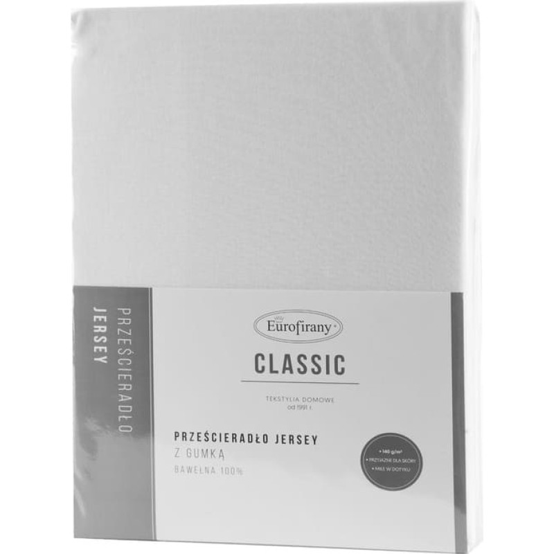 Džersija palags 3 ar gumiju 180x200 balts augstajam matracim 30 cm 140 g/m2