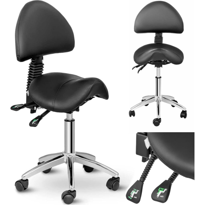 Physa Seglu skaistumkop&scaron;anas krēsls ar regulējamu grozāmu atzveltni BERLIN - melns