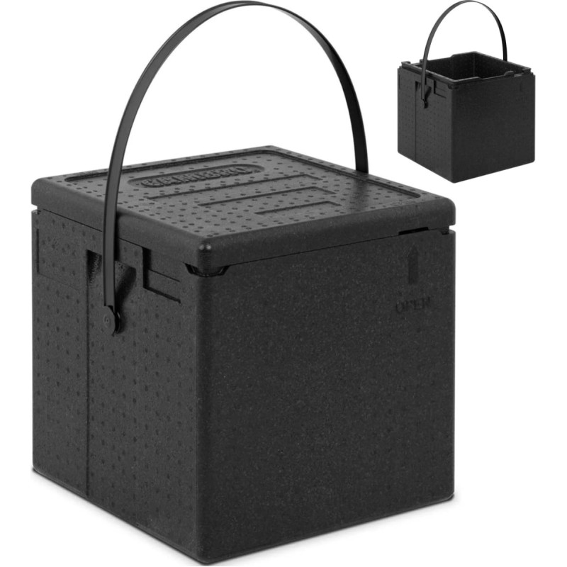 Cambro EPP termokaste picas transportē&scaron;anai, 8 kastes, 33x33x4cm, melna siksniņa