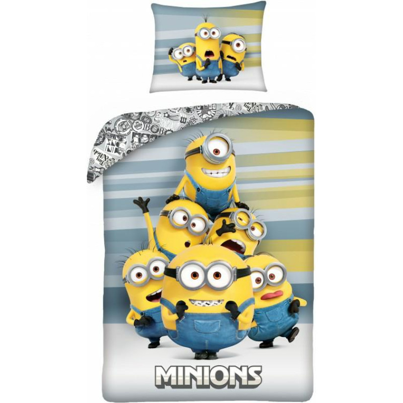 Bērnu kokvilnas gultas veļa 140x200 Minions ar spilvendrānu 70x90 Kids 09