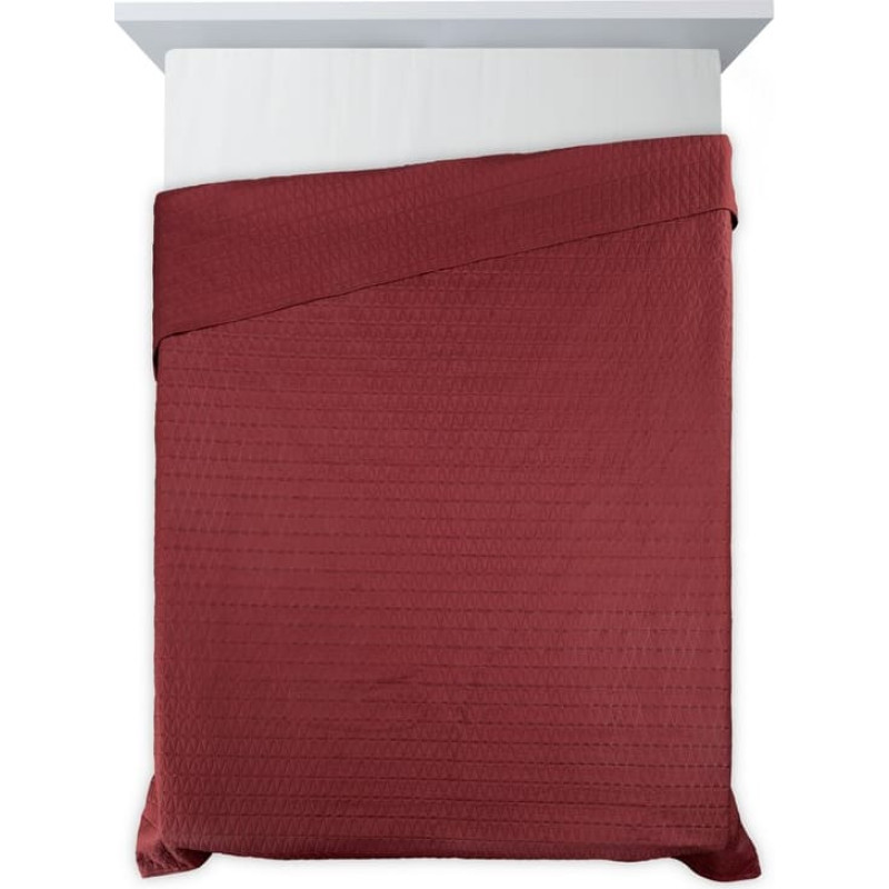 Dekoratīvais gultas pārklājs 200x220 Boni 3 ķieģeļsarkans ģeometrisks