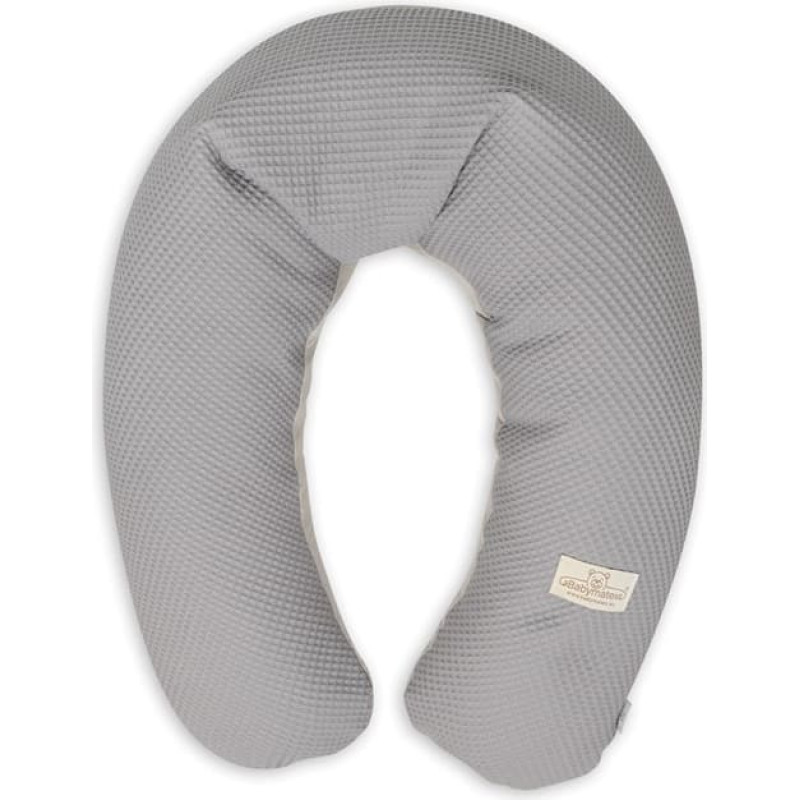 Relax Muslin Prestige vafeļu pozicionēšanas spilvens, grafīts, 190 cm, barošanai, grūtniecībai un atpūtai