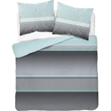 Mikrošķiedras gultas veļa 160x200 Stripes piparmētru pelēkas svītras 4616 B 30 Light