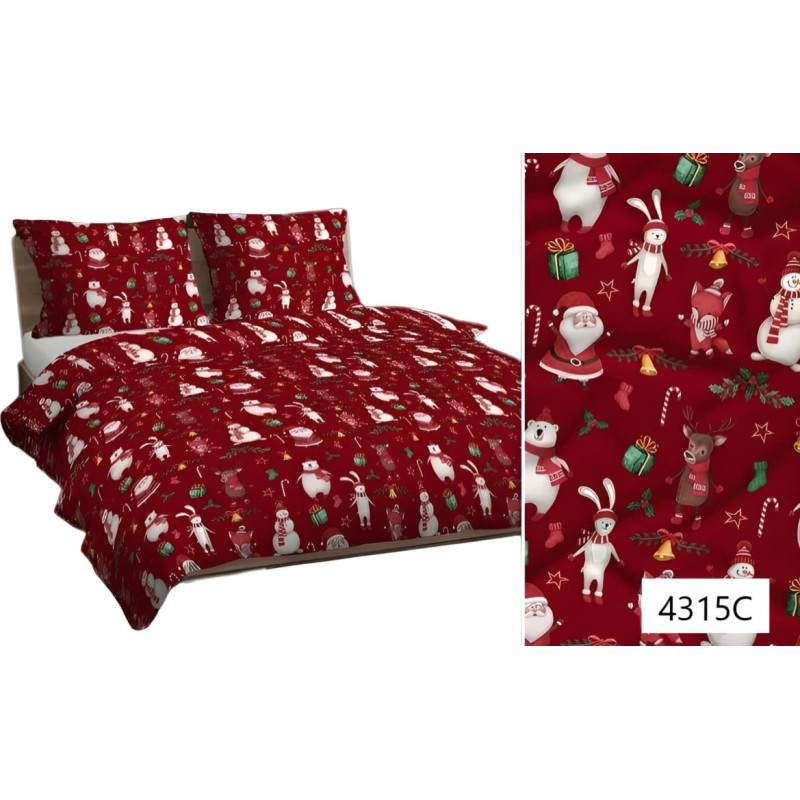 Kokvilnas spilvendrāna 50x60 bordo krāsaina 4315 C Ziemassvētku kokvilna Max