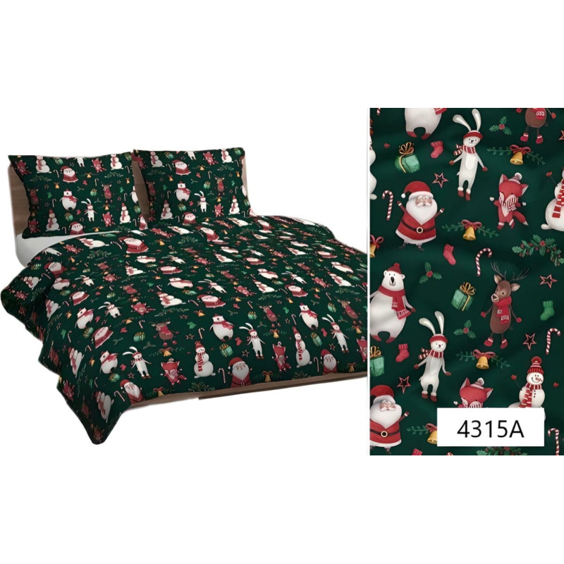 Kokvilnas spilvendrāna 50x60 zaļa krāsaina 4315 A Ziemassvētku kokvilna Maks