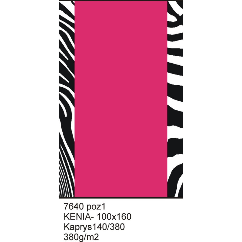 Kenia pludmales dvielis 100x160 Zebra Pink 7640/1