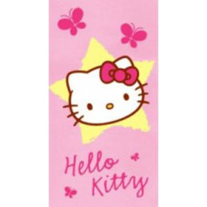 Hello Kitty dvielis 76x152 F rozā un dzeltens 9564