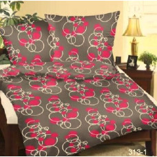 Mizas pakaiši 200x220 raksts 313/1 pelēki rozā pogu gredzeni 100% bieza kokvilna