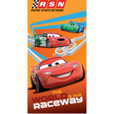 Automašīnas dvielis 70x140 Automašīnas Lightning McQueen Pasaule ir mūsu Raceway 4136 pēdējais gabals