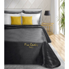 Akrila gultas pārklājs sega 160x240 Clara 670g/m2 melnā zelta izšuvums Pierre Cardin
