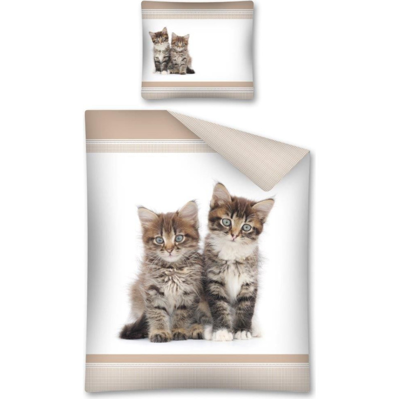 Kokvilnas gultas veļa 140x200 Koty 01 2005 Kot 01 Sweet Animals