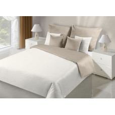 Nova bēšs krēmkrāsas divpusējs satīna gultas veļa 180x200