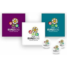 Burvju dvielis 30x30 EURO2012 Bumba ar Logo violetu