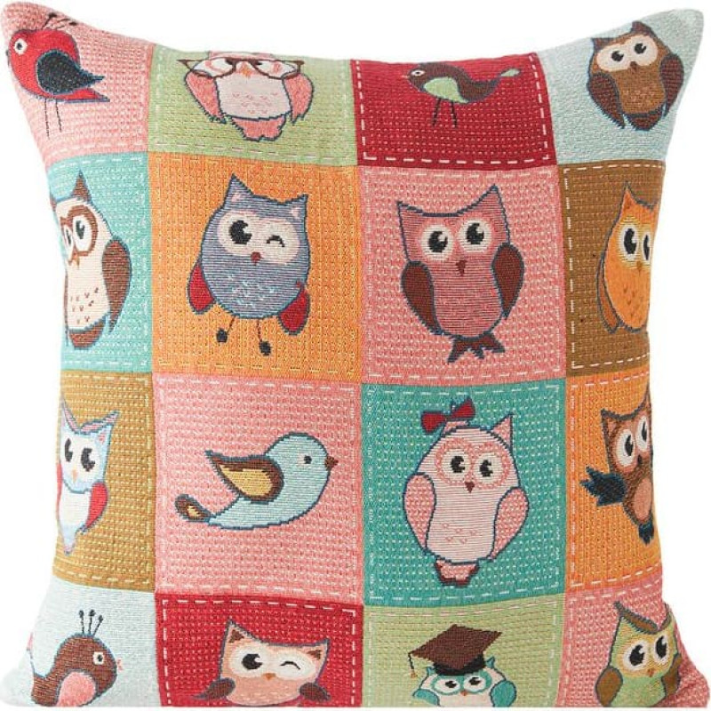 Dekoratīvā spilvendrāna 45x45 Pūce 02