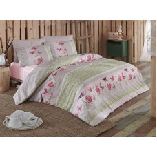 Kokvilnas gultas veļa 200x220 Sofya Green 2600 Exclusive premium