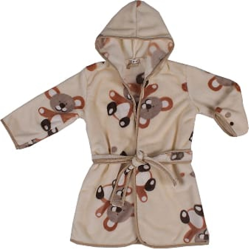 Apdrukāts velūra peldmētelis 104-116 cm bēšs 608