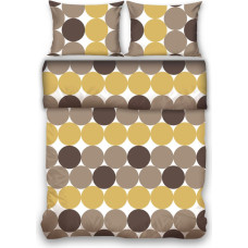 Mikrošķiedras gultas veļa 160x200 Mikro Car 17 apļi bēšs dzeltens brūns 5497