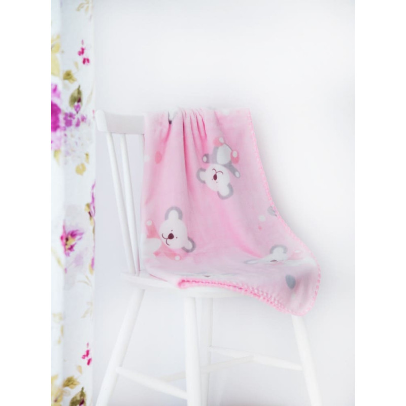 Apdrukāta Velūra sega 80x90 Misie 601 Rozā