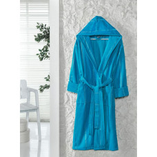 Lodik M tirkīza frotē peldmētelis ar kapuci Zema cena!!!