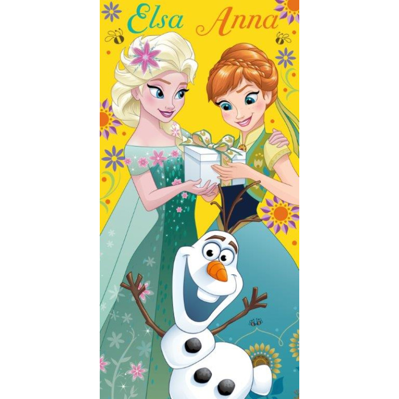 Kokvilnas dvielis 70x140 Frozen Frozen 4158 Anna un Elsa 012