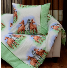 Mizas pakaiši 140x200 raksts 101/1 Zirgi Zirgs Zirgs ar pogām 100% bieza kokvilna