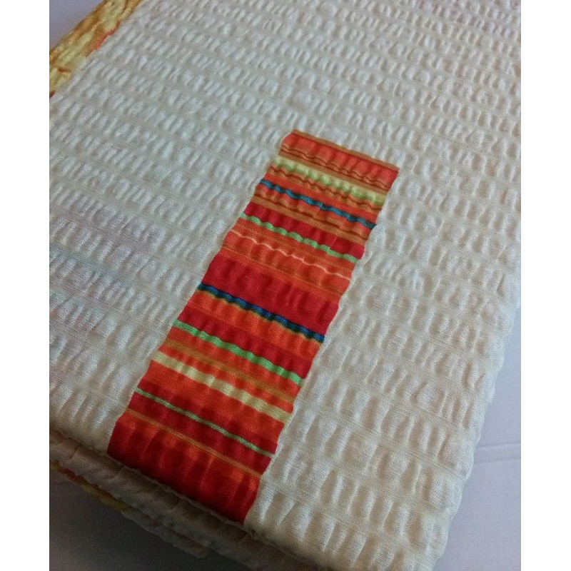 Mizas pakaiši 140x200 dzelteni oranži kvadrāti uz krēmkrāsas fona Akcija