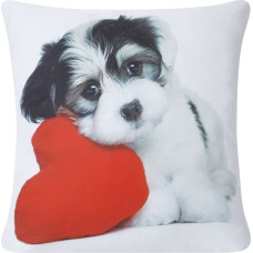 Dekoratīvā spilvendrāna 40x40 Animal 62 Suņa sarkana sirds