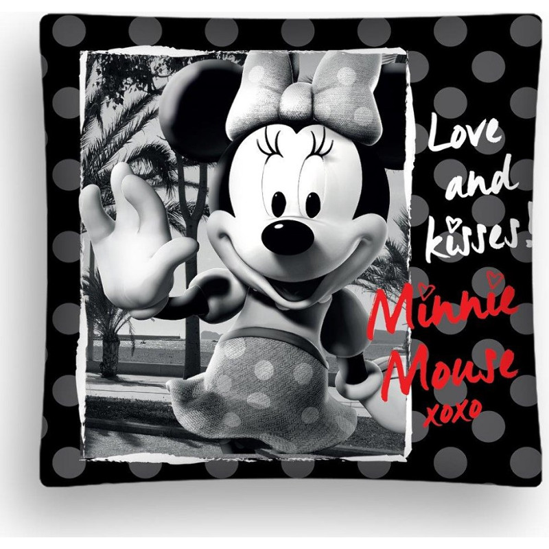 Bērnu spilvendrāna 40x40 3D Mini Minnie Mouse 07 melna ar punktiem 2530