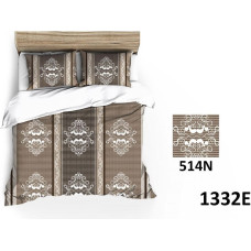 Mizas pakaiši 180x200 1332E brūns ornaments abpusēja kokvilna uzšūta