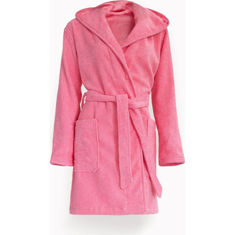 Hestia sieviešu īss frotē peldmētelis ar kapuci, lašrozā, 5299, 40.izm.