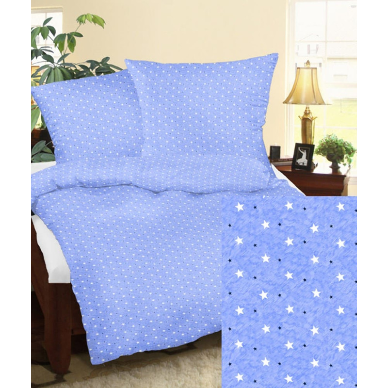 Mizas pakaiši 200x220 376/2 zilas zvaigznes baltas tumši zilas ar pogām bieza kokvilna