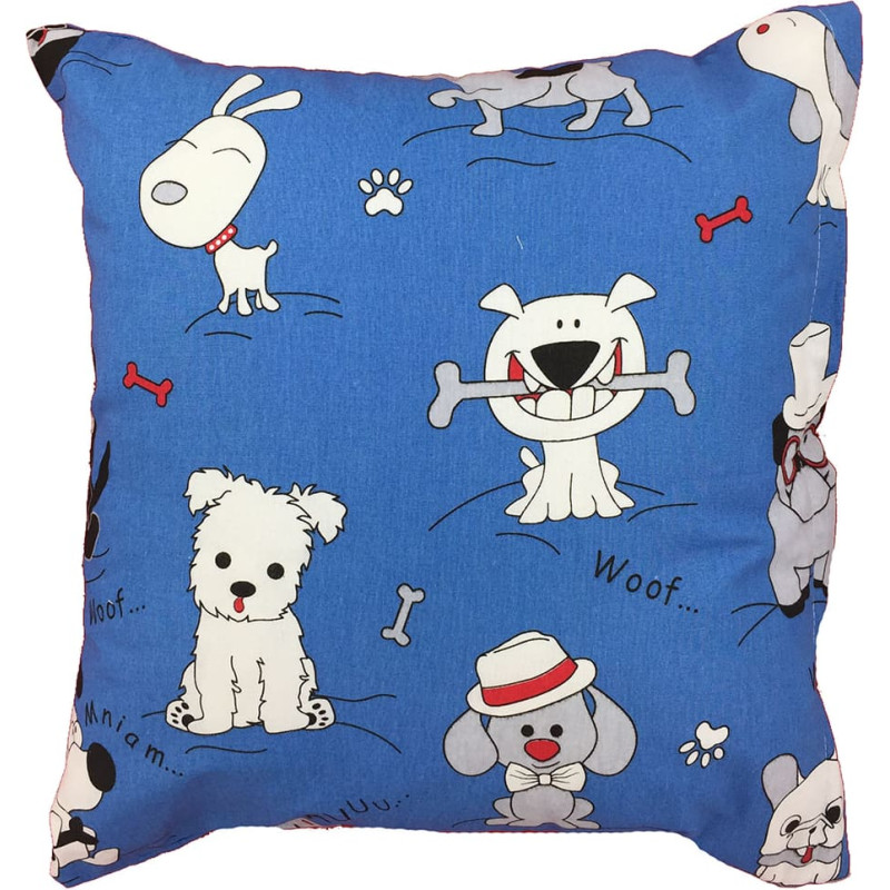 Kokvilnas spilvendrāna 70x80 1243E zils suns balts melns sarkans 18b