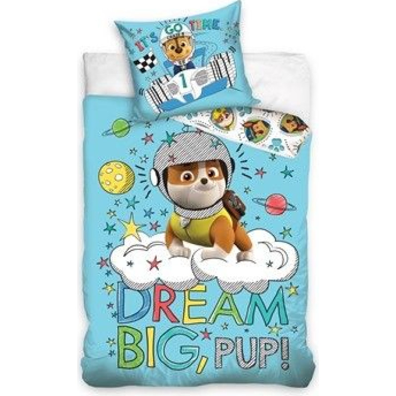 Kokvilnas gultasveļa 100x135 Paw Patrol zila Dreem Big Pup PAW172014 2462