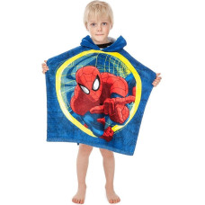 Pončo bērniem 60x120 Spiderman 5385 Spider Man dvielis ar kapuci