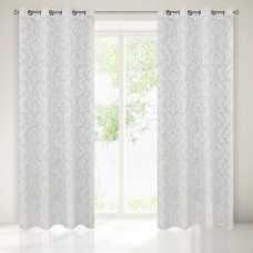 Gatavs aizkars ar cilpām 140x250 Agnes balts