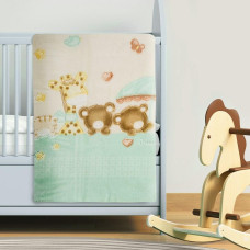 Akrila sega 110x140 Baby 1 zaļa lācīša žirafe 600g/m2 Pierre Cardin