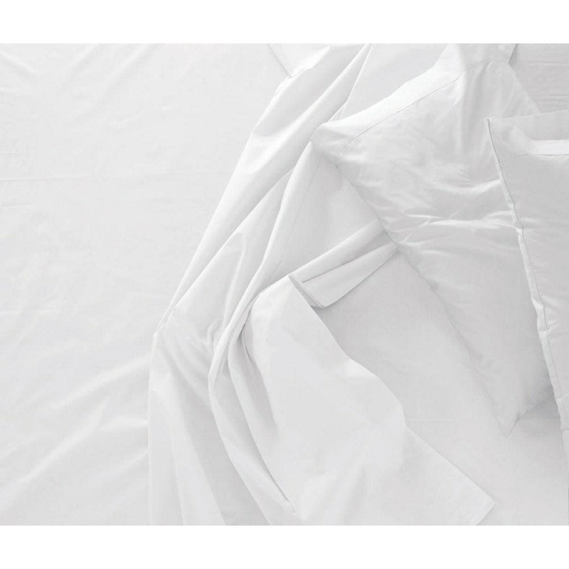 Satīna palags 160x200, balts, vienkāršs, bez gumijas lentes