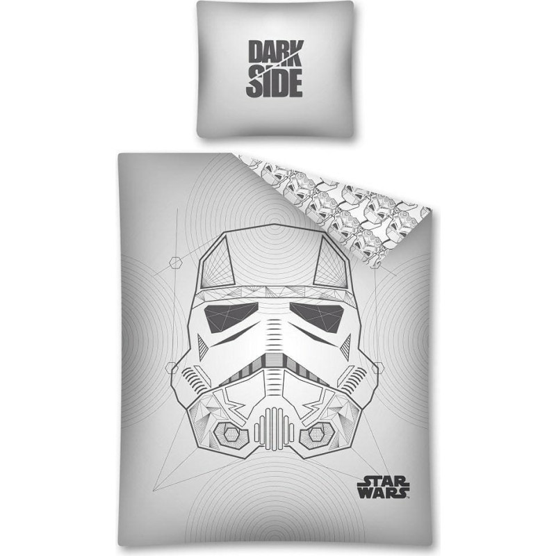 Kokvilnas gultas veļa 160x200 Star Wars Star Wars 9447 Dark Side pelēka