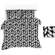 Kokvilnas gultasveļa 140x200 1620E melnas spalvas baltas 1078N