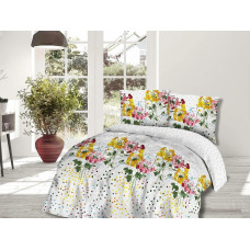 Kokvilnas pakaiši 140x200 pļavas ziedi dzelteni 71407/1 Cottonlove