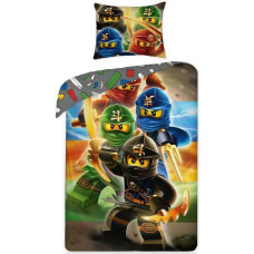 Kokvilnas gultas veļa 140x200 Lego Ninjago 0204 spilvendrāna 70x90